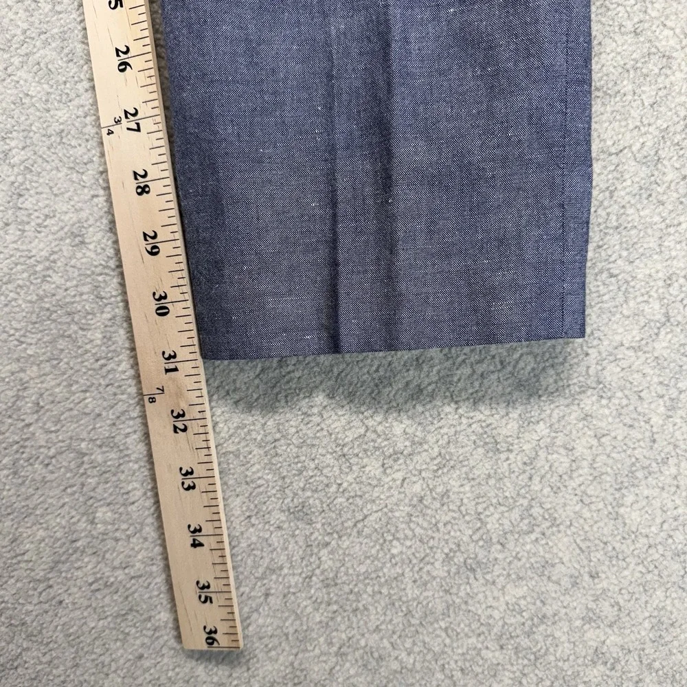 J.Crew Ludlow Baird McNutt Irish Linen Dress Pants Mens 31x32 Slim Blue